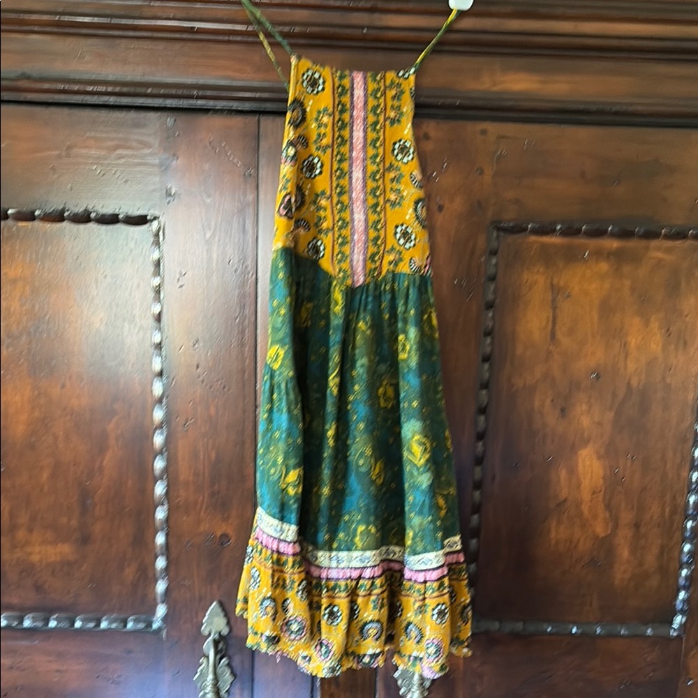 Bohemian Yellow and Green Maxi Dress